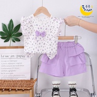 KATUN Baby.Fuku Girls' Clothing Set, Premium Floral Cotton Shirt and Skirt, Ages 6 months - 4 years
