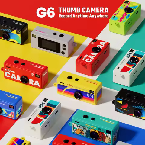 Retro 1984 Thumb Camera Mini Keychain Backpack Portable CCD Digital Camera