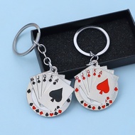 Creative Poker Shaped Keychain JQKA Spades Playing Cards Pendant Car Keyring DIY Accessories Gifts