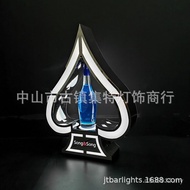 Rak Wain Keluli Tahan Karat Black Ace Khas Stand Wain Champagne King Bar Bercahaya Rak Wain Champagn