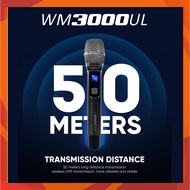 SONICGEAR WM 3000UL UHF WIRELESS MICROPHONE | VOCALS MIC LCD display/ Working up to 40~50meter Mic and receiver battery