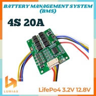 Bms lifepo4 4s 20a bms 12.8v 3.2v BMS lifepo 4 12v 4string with Balance 12.7V 3.2v 4S