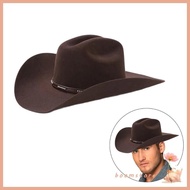 Boom Classical Wool Hat Coffee Cowboy Hats for Travel for Outdoor Gatherings Holiday