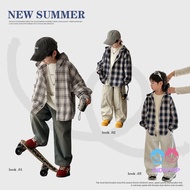 New Style Boys Hooded Shirt/Boy Handsome Boy All-Match Plaid Top