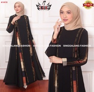 Diskon SinggalangFashion//Gamis Abaya Turkey/ Abaya Arab Hitam Jersey