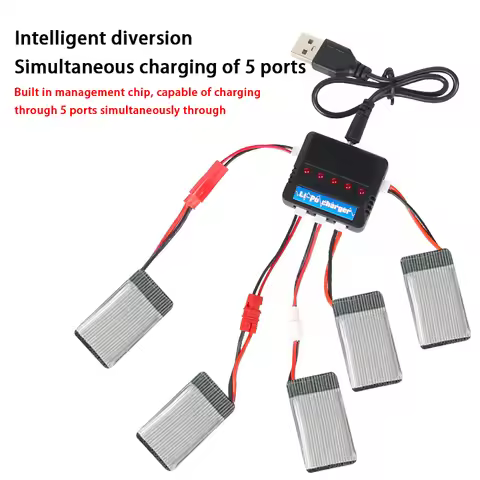 5Pcs 3.7V 650mAh Lipo Battery Charger For SYMA X5C X5C-1 X5SW X6SW H9D H5C Quadcopter Spare Parts 85
