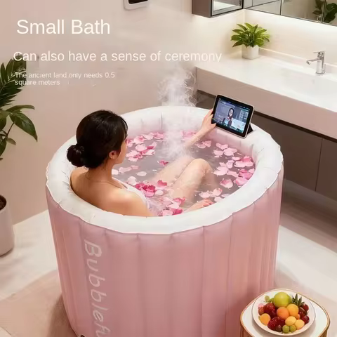 Automatic Inflatable Folding Bath Tub Oxford Cloth+PVC Material Bath Tub Insulated Bath Tub
