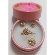 10k gold jewelry set (ring, earring,pendant)