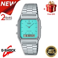 ( 2 YEARS WARRANTY )Casio AQ-230A-2A2 Analog Digital Sports Women Ladies Unisex Watch Jam Tangan Wan