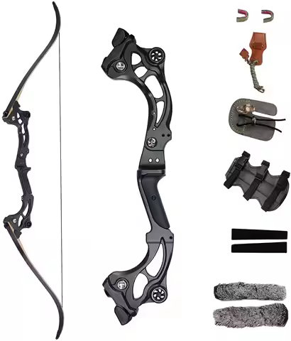 64" Takedown Recurve Bow Metal Riser 30-60Lbs Right Handed for Archery Hunting