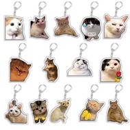 Cute meme cat emoji keychain Acrylic keychain