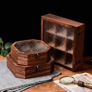 Begonia Flower Glass Sundries Cosmetics Desktop Small Storage Box Can Lid Multiple Compartments