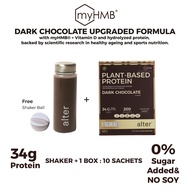 "NEW NO SOY” 1 box with Alter Shaker: Alter Plant-Based Protein Dark Chocolate with myHMB รสช็อกโกแ
