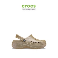 CROCS รองเท้าลำลองผู้หญิง BAYA PLATFORM GLITTER CLOG รุ่น 208459-212 - CHAI