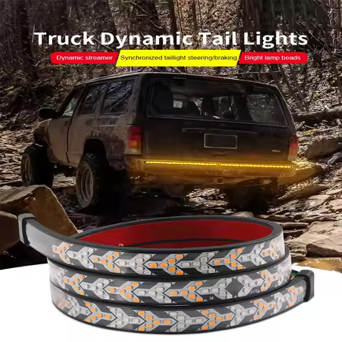 Car Tail Brake Warning Light 1M 1.2M 1.5M 2M 2.4M Truck Flowing Rear Tail Lamps Brake Reverse 12V 24