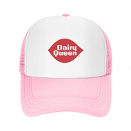 Dairy Queen Logo Adult Grid Net Hat Trucker Men's Women's Flat Brim Baseball Cap High-Stiff Mesh  Ad
