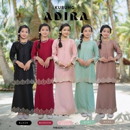 Baju Kurung Budak Perempuan Sedondon Ibu Anak Sulam Satin Kurung Moden Raya 2024 Adira Theaza