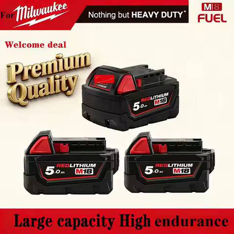 For Milwaukee M18 HB8 Battery, 18V XC 8.0Ah High Capacity Li-ion Battery, Durable Power Source for H