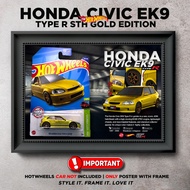 Gambar Frame Hotwheels Honda EK9 Type R STH Golden Berserta Poster