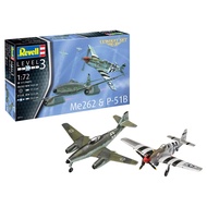 German Level 1/72 Germany Me262 & America P-51B Combat Set Plastic Model 03711