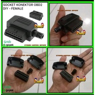 DIY Female obd2 connector socket. obd2 connector Female socket for your own custom. obd 2 16pin cabl