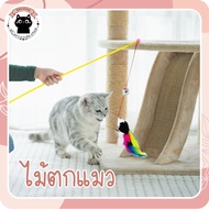 Cat And Mouse Fishing Stick Toys Teasers Spring Feathers Chicken