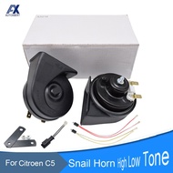 1Set 12V Snail Horn For Citroen MK1 MK2 2000-2017 110-125db Loud Waterproof Car Air Horns 410/510Hz 