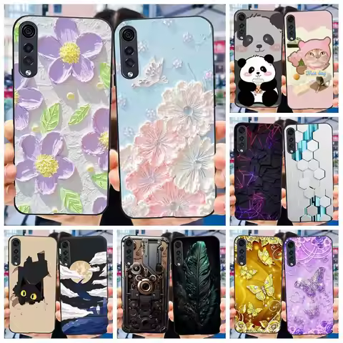 For LG Velvet 5G Case Fashion Flower Soft Silicone Black Phone Cover For LG Velvet 5G LM-G900N Funda
