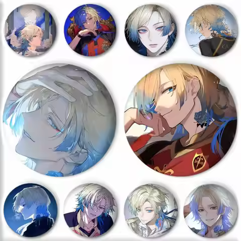 Classic Anime B-Blue Lock Michael Kaiser Manga Badge Round Art Brooch Clothes Backpack Accessories L