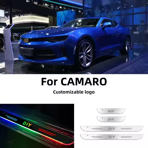 For Chevrolet Camaro 1993-2018 2014 2016 2017 Car Door Sill Light Customized Logo LED Welcome Thresh