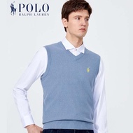 Ralph Lauren Cotton Solid Color Plain Original Men's Vest Sweater Casual Sleeveless Sweater Men's Ve
