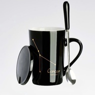 Ly Sứ Có Quai In Hình 12 Cung Hoàng Đạo Siêu Đẹp 420ML - Cốc Sứ Uống Nước Có Nắp Kèm Thìa Cao Cấp