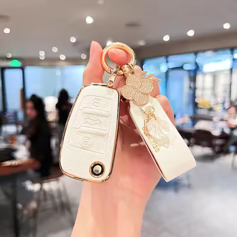 Leather Car Remote Key Case Cover Protect Shell Bag For Audi A1 A3 A4 A5 A6 A7 B6 B7 B8 Q2 Q3 Q5 Q7 