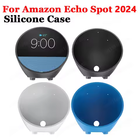Silicone Case/ HD Screen Protector For Amazon Echo Spot Smart Alarm Soft Protective Cover/ Protectiv