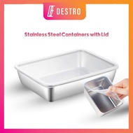 Destro Loyang with Cover Penutup Stainless Steel Makanan Container Keluli Pinggan Tahan karat Dulang