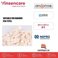 Vinsencare 50Pcs 21G/23G/26G/28G/30G Blood Lancet/Needles/Jarum Diabetic for Glucose Blood Test Cupp