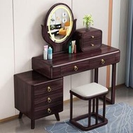 中式梳妝檯全實木簡約化妝桌純實木高檔伸縮收納桌子小戶型百變櫃