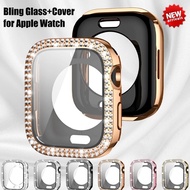 Comprehensive protection Bling Glass+Cover For Apple Watch Series Ultra 11 10 9 8 7 S6 5 4 3 2 SE SE