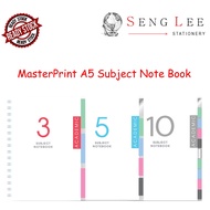 MASTERPRINT A5 Subject Notebook 3 / 5 / 10 Unique Coloured PP Sheets