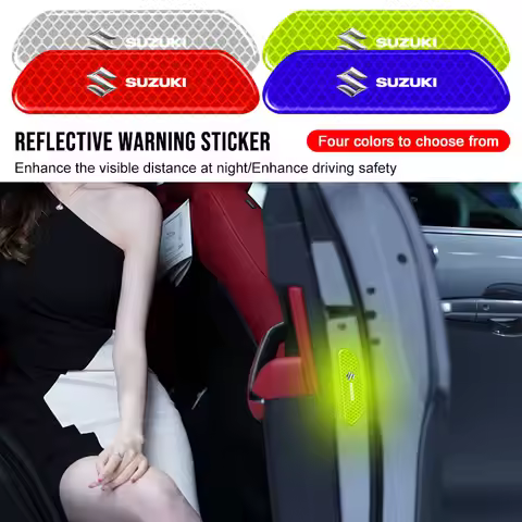Car Reflective Safety Strip Stickers Caps For Suzuki Swift Grand Vitara Jimny SX4 Alto AX100 Liana G