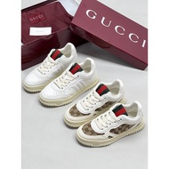 Gucci Double G Red-Green Webbing Thick-Soled Women's Casual Shoes