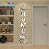 Supermall สติ๊กเกอร์ติดผนังกระจก3d ตัวอักษรภาษาอังกฤษบ้านครอบครัวอะคริลิคแบบมีกาวในตัวสำหรับตกแต่งบ้านห้อง