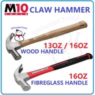 M10 HAMMER 13OZ 16OZ CLAW HAMMER WOOD HANDLE CLAW HAMMER FIBREGLASS HANDLE CLAW HAMMER TUKUL PANJANG