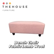 TH 3FT Stool Bench Chair Wool Fabric Modern Stool Chair Kerusi Ottoman Seater Design