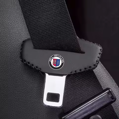 2pcs Car Seat Belt Buckle Cover Leather Protector Anti-collision Case For alpina bmw b3 b4 b5 b6 b7 