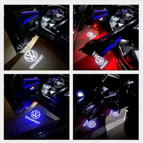 2Pcs HD Laser Door Welcome Projector Logo Lights Fit VW Teramont Touareg 7P CC T-Roc Arteon Phideon 