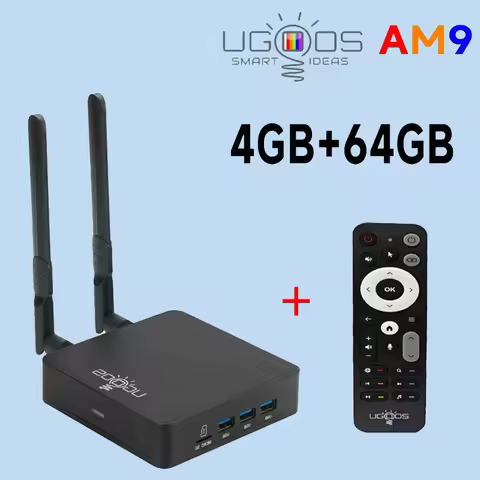 2025 New UGOOS AM9 S905X5 Cortex-A510 CPU Android 14 TV Box LPDDR4Z 4GB EMMC 64GB WiFi6 BT5.2 Set-to