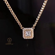 每次必售👑✨GIA Diamond Necklace! 高質GIA 鑽石30份，浪漫公主方Princess Cut， 高色F色，18K金鑽石材質，古巴風設計，頸鏈可以調節！只售6280HKD✨
