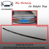 AUDI A6 C8 2019 S4 STYLE REAR TRUNK SPOILER DUCKTAIL WITH PAINT (PIANO BLACK) ABS SKIRT LIP BODYKIT