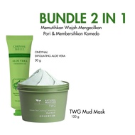 [2Pcs Pack] Face Mask TWG Green Tea Cleansing Mud Mask 120g/CINDYNAL Fruit Acid 30g Climbing Remover/Climbing And Dead Skin Remover